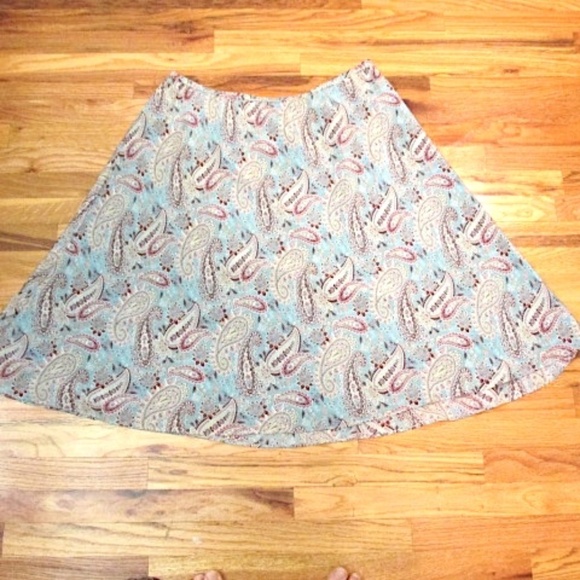 VTG Sundance Pull-on Paisley Full Silk Skirt, Size 16 - Picture 5 of 7